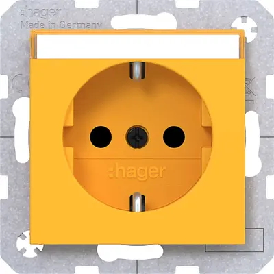 Hager Berker schuko-wcd tekstveld saffron (WAS1201C16)