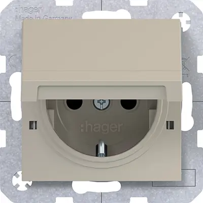 Hager Berker schuko-wcd vastzetb. sand mat (WAS1212C01)