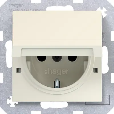 Hager Berker schuko-wcd vastzetb. shell mat (WAS1212C11)