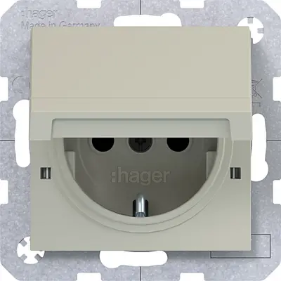 Hager Berker schuko-wcd vastzetb. pebble (WAS1212C15)