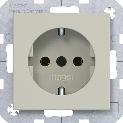 Hager Berker schuko-wcd schr lift pebble mt (WAS1300C15)