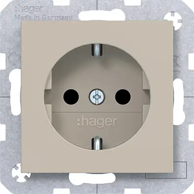 Hager Berker wcd schuko schroefkl. sand mat (WAS1400C01)