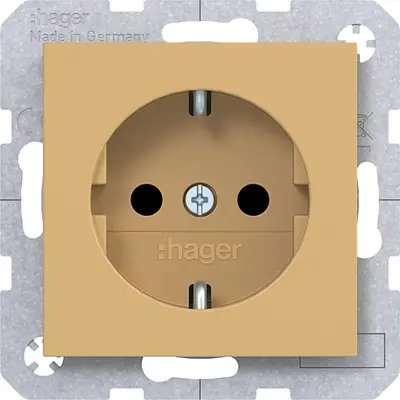 Hager Berker wcd schuko schroefkl hazel mat (WAS1400C02)
