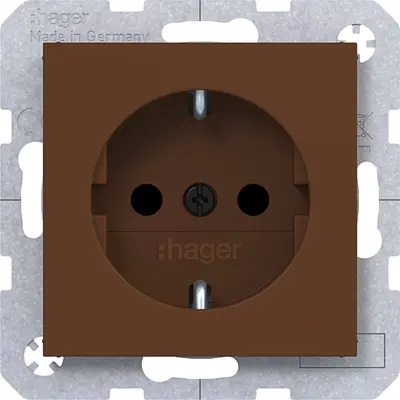Hager Berker wcd schuko schroefkl. turf mat (WAS1400C03)