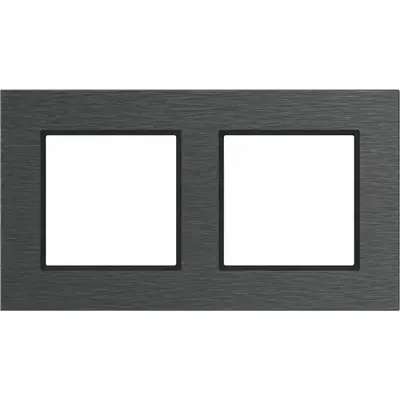 Hager Berker afdekraam 2-voudig horizontaal A8 eclipse geborsteld aluminium (WAD8200X07H)