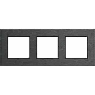 Hager Berker afdekraam 3-voudig horizontaal A8 eclipse geborsteld aluminium (WAD8300X07H)