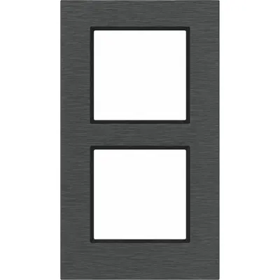 Hager Berker afdekraam 2-voudig verticaal A8 eclipse geborsteld aluminium (WAD8200X07V)