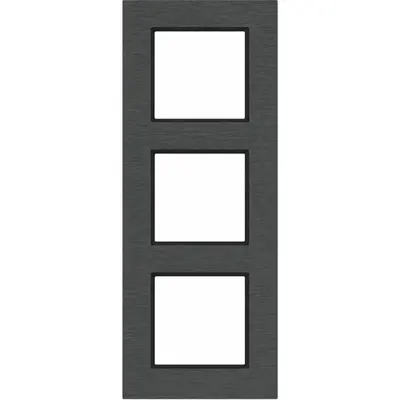 Hager Berker afdekraam 3-voudig verticaal A8 eclipse geborsteld aluminium (WAD8300X07V)