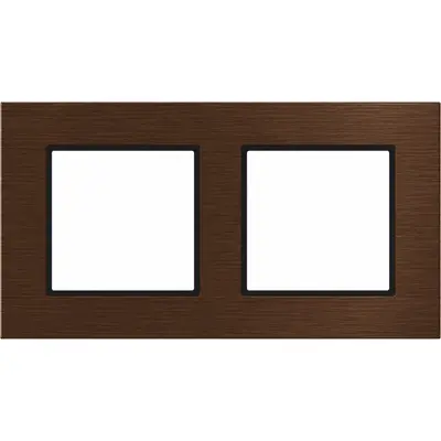Hager Berker afdekraam 2-voudig horizontaal A8 dawn geborsteld aluminium (WAD8200X06H)