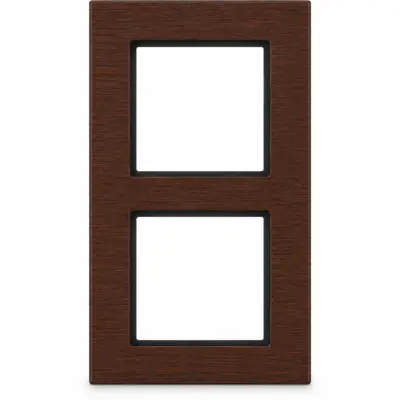 Hager Berker afdekraam 2-voudig verticaal A8 umber mat wengéhout (WAD8200X13V)
