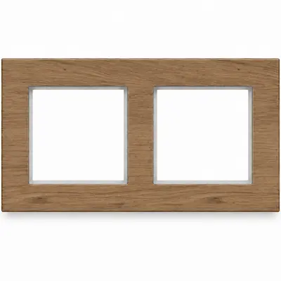 Hager Berker afdekraam 2-voudig horizontaal A8 natural mat eikenhout (WAD8200X14H)