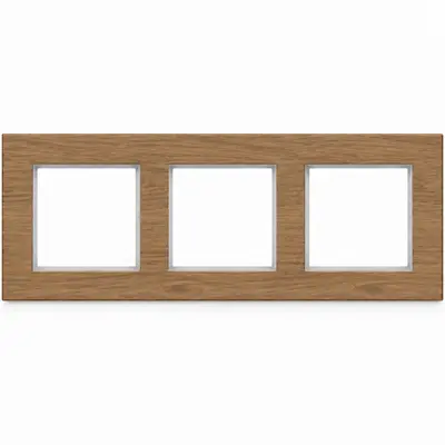 Hager Berker afdekraam 3-voudig horizontaal A8 natural mat eikenhout (WAD8300X14H)