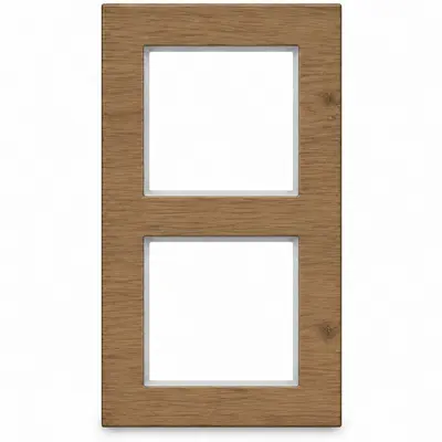 Hager Berker afdekraam 2-voudig verticaal A8 natural mat eikenhout (WAD8200X14V)