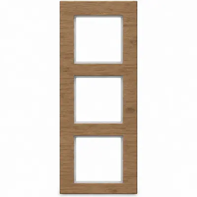 Hager Berker afdekraam 3-voudig verticaal A8 natural mat eikenhout (WAD8300X14V)