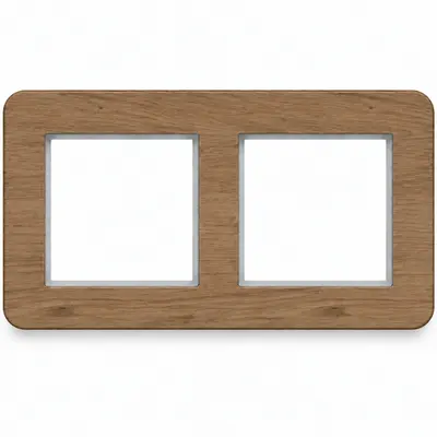Hager Berker afdekraam 2-voudig horizontaal C8 natural mat eikenhout (WAD9200X14H)