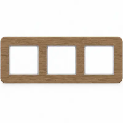 Hager Berker afdekraam 3-voudig horizontaal C8 natural mat eikenhout (WAD9300X14H)