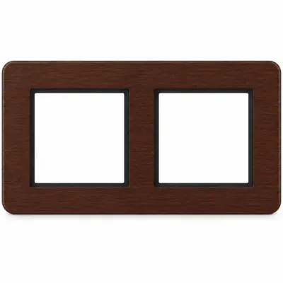 Hager Berker afdekraam 2-voudig horizontaal C8 umber mat wengéhout (WAD9200X13H)