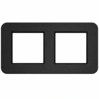 Hager Berker afdekraam 2-voudig horizontaal C8 eclipse geborsteld aluminium (WAD9200X07H)