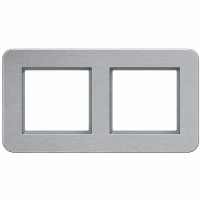 Hager Berker afdekraam 2-voudig horizontaal C8 aluminium (WAD9200ALH)