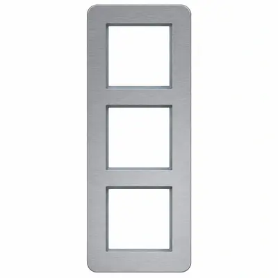 Hager Berker afdekraam 3-voudig verticaal C8 aluminium (WAD9300ALV)
