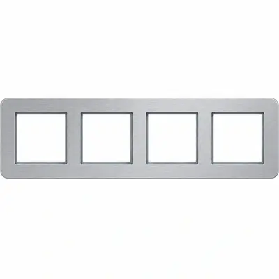 Hager Berker afdekraam 4-voudig horizontaal C8 aluminium (WAD9400ALH)