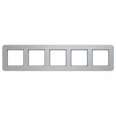 Hager Berker afdekraam 5-voudig horizontaal C8 aluminium (WAD9500ALH)