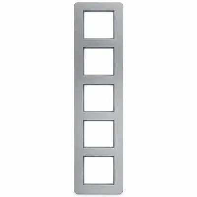 Hager Berker afdekraam 5-voudig verticaal C8 aluminium (WAD9500ALV)