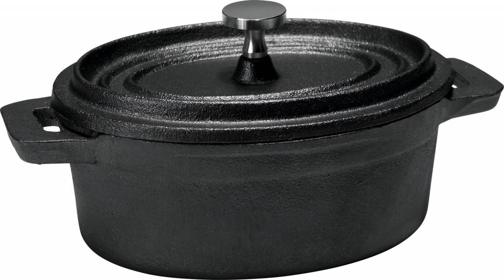 Gusseiserne Servierartikel oval, 12x9cm