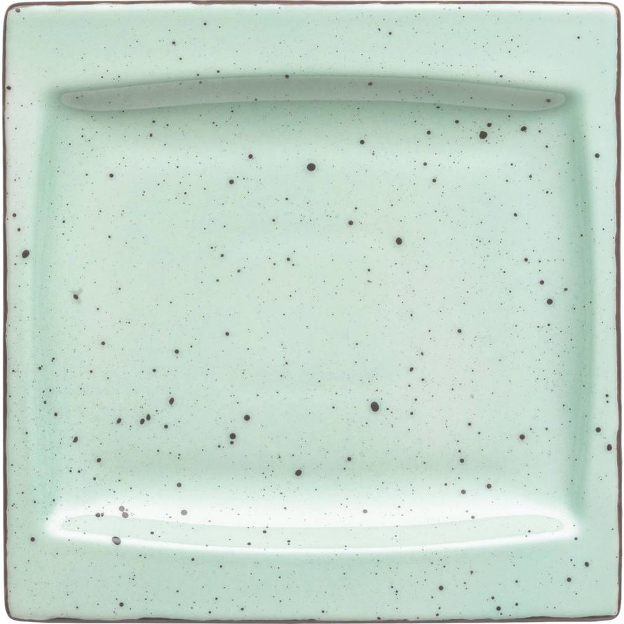 Porzellanserie "Granja" mint Platte flach eckig, 18 x 18 cm