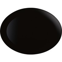 Hartglasgeschirr "Evolution" schwarz Platte flach oval 33x25 cm (2)