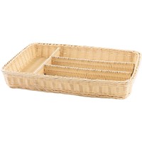 Korb Besteck 4 Fächer 40x30x6,5cm beige (2)