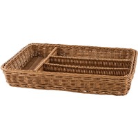Korb Besteck 4 Fächer 40x30x6,5cm braun (2)