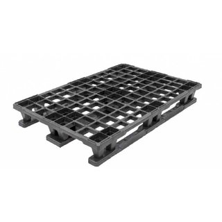 Kunststoffpalette, 3 ansteckbare Kufen, offenes Deck, 1200x800x152mm