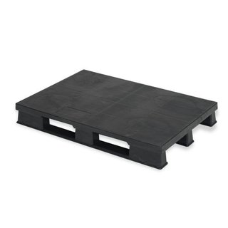Kunststoffpalette, 3 Kufen, geschlossenes Deck ohne Rand, 1200x800x150mm