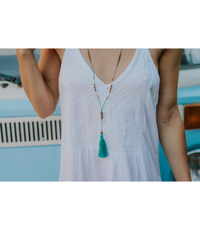 Hippy Chick Ematite Arrow Necklace Aqua