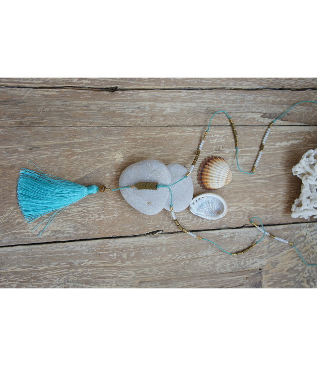 Hippy Chick Ematite Arrow Necklace Aqua