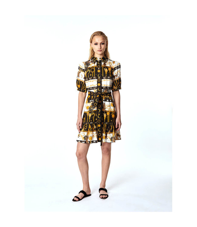 Hayley Menzies Enchanted Leopard Mini Shirt Dress
