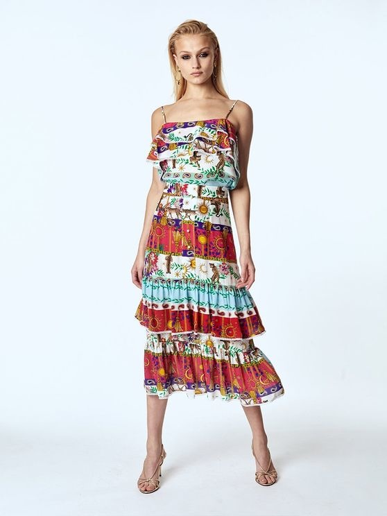 Enchanted Leopard Midi Frill Skirt by Hayley Menzies Chips Fashion