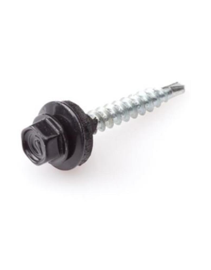 Zelfborende golfplaatschroef 4,8 x 35 mm RAL9005 Gitzwart, 200 Stuks