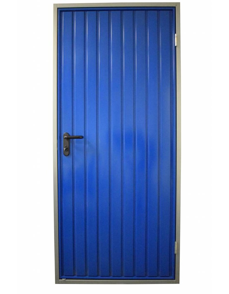 Stalen loopdeur inclusief frame en beslag, RAL5010 Gentiaanblauw