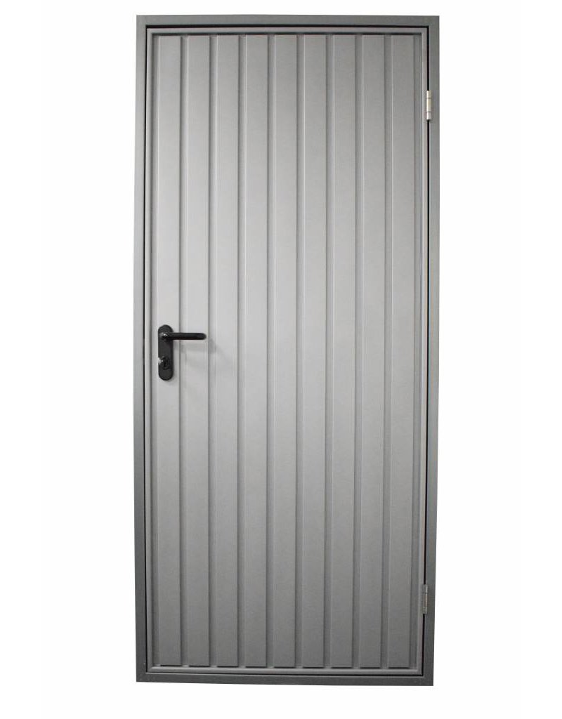 Stalen loopdeur inclusief frame en beslag, RAL9006 Blank Aluminium