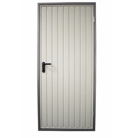 Stalen loopdeur met frame en beslag, RAL 9002