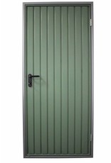 Stalen loopdeur inclusief frame en beslag, RAL6011 Resedagroen