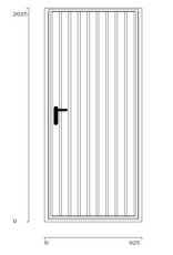 Stalen loopdeur, incl frame, RAL 7016 Antraciet