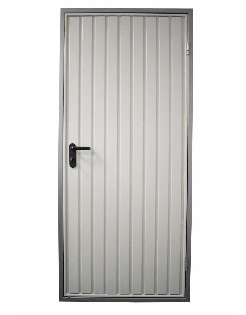 Stalen loopdeur inclusief frame en beslag, RAL7035 Lichtgrijs