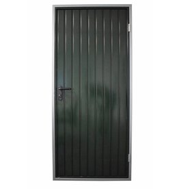 Stalen loopdeur met frame en beslag, RAL 6009