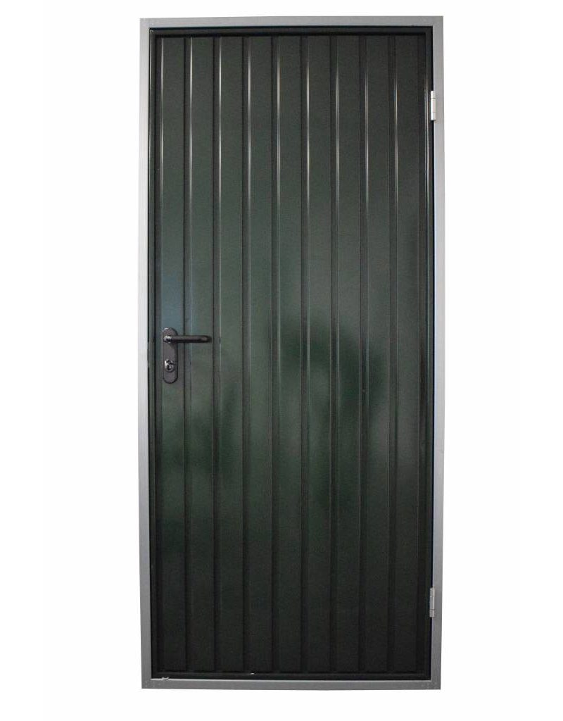 Stalen loopdeur inclusief frame en beslag, RAL6009 Dennengroen