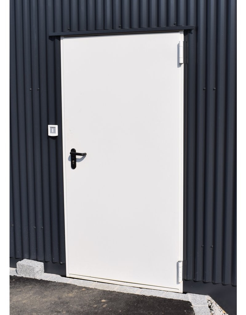 Geïsoleerde stalen MZ Deur, RAL 9002 Grijswit, inclusief deurbeslag