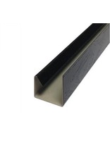 Eindprofiel Mat Zwart met houtnerf, 3000 mm