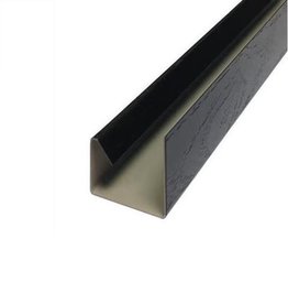 Eindprofiel Mat Zwart met houtnerf, 3000 mm